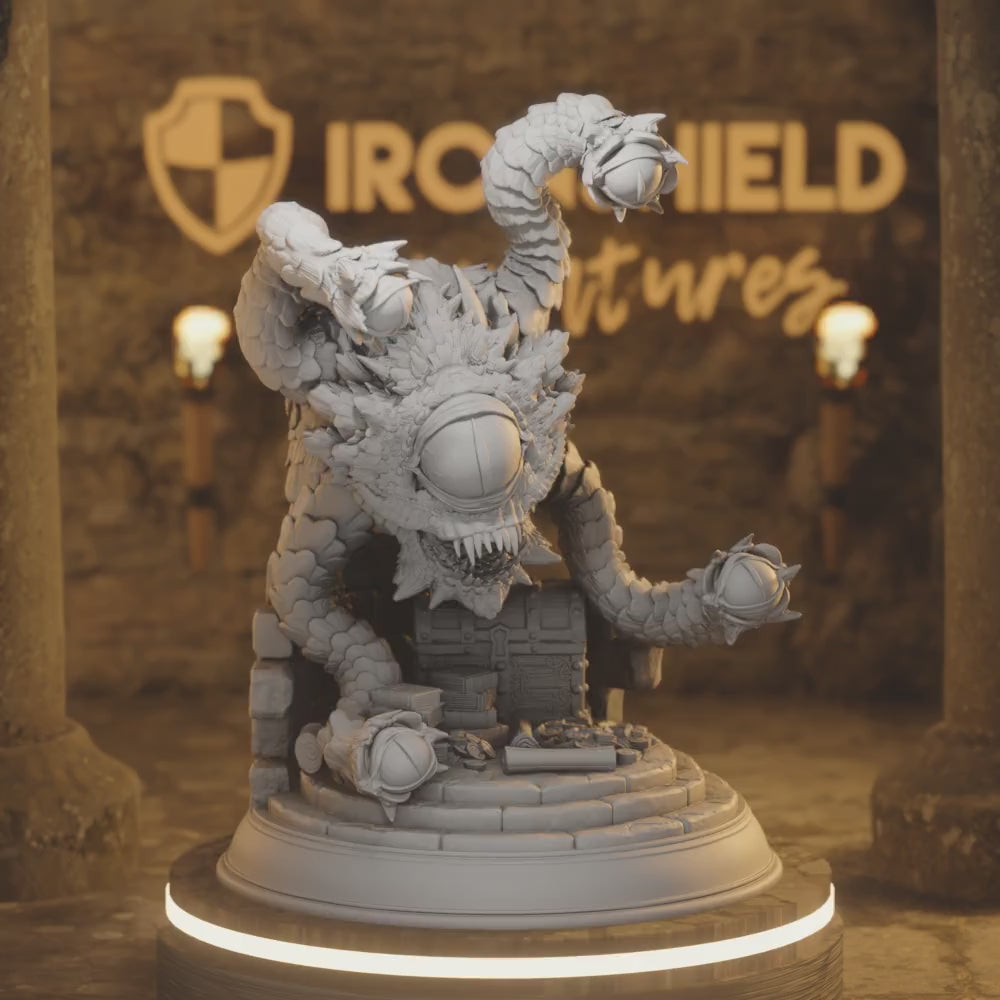 Aberrant Eye - The Observer Monster HUGE — 360° rotating view of 3D printed DnD miniature