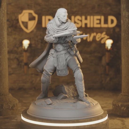 Shyamiri Serpentfolk Beastfolk Assassin Ranger Rogue — 360° rotating view of 3D printed DnD miniature