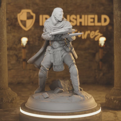 Shyamiri Serpentfolk Beastfolk Assassin Ranger Rogue — 360° rotating view of 3D printed DnD miniature