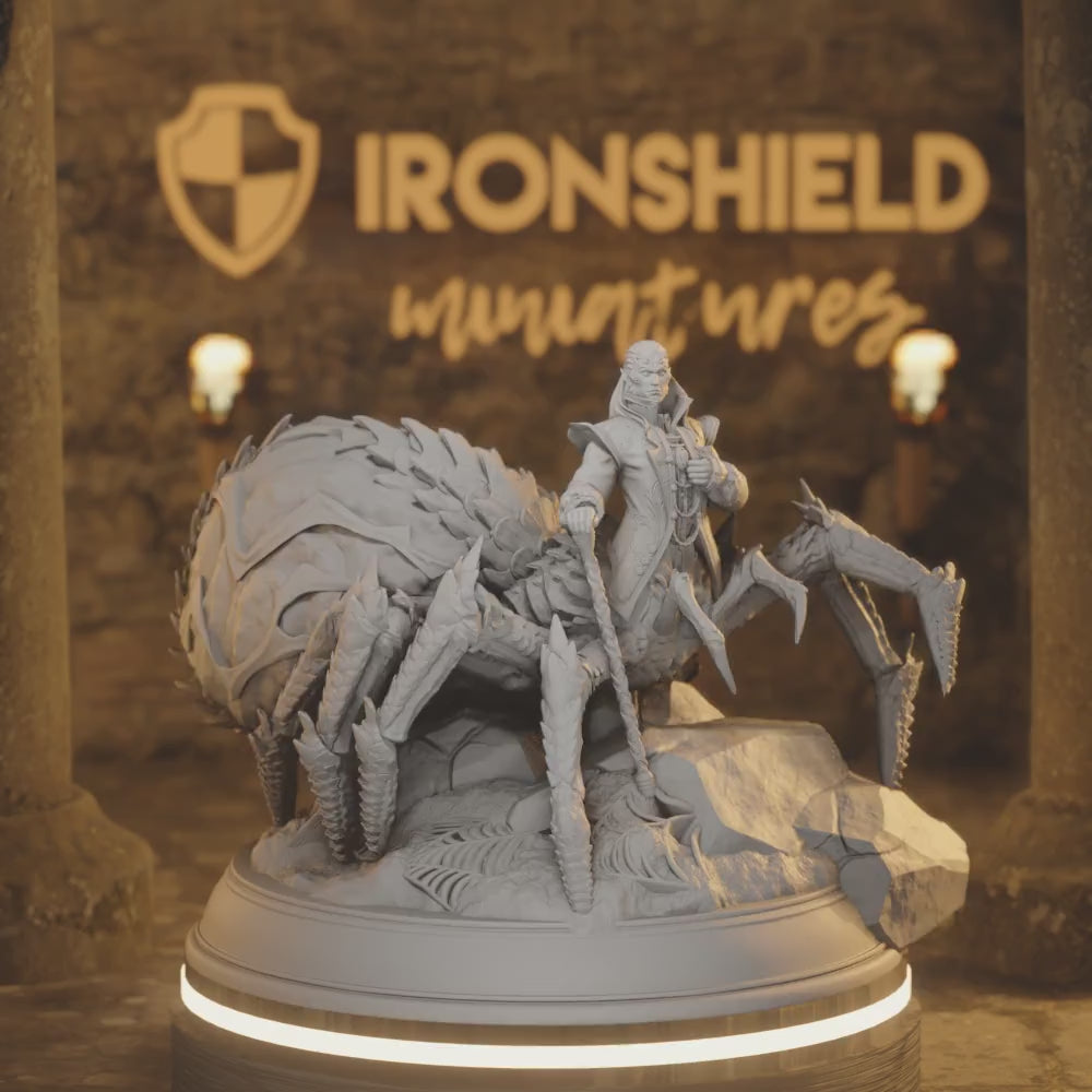 Giant Spider Drider Noble - Duke Conrad — 360° rotating view of 3D printed DnD miniature
