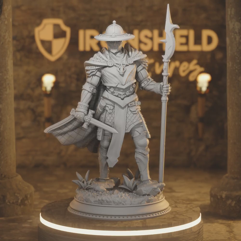 Inquisition Knight Hunter Paladin — 360° rotating view of 3D printed DnD miniature