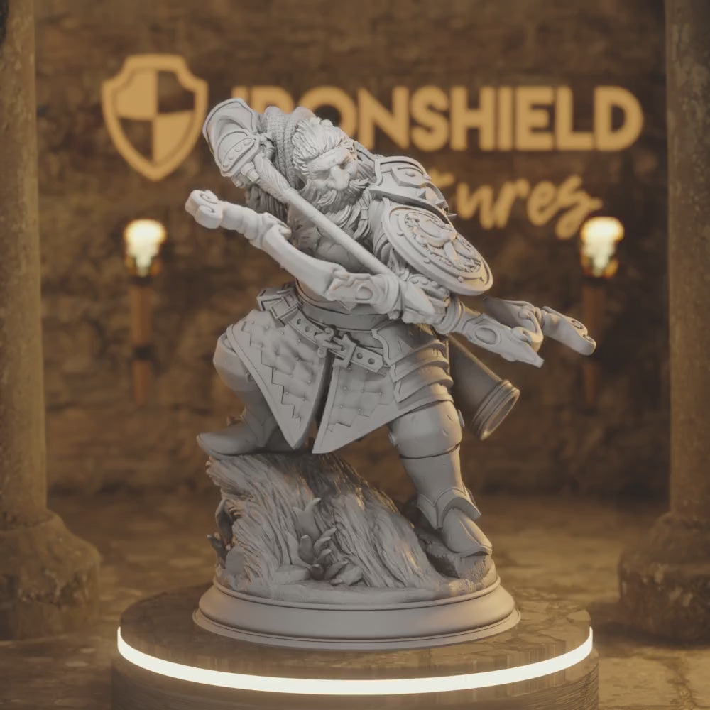Achtum of the Meadow - Ranger of Renmaeth Dwarf Ranger DnD miniature 3D printed resin tabletop RPG figure