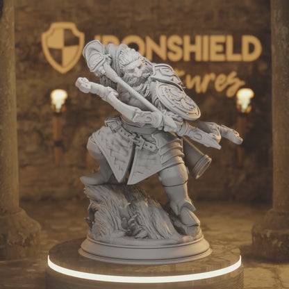 Achtum of the Meadow - Ranger of Renmaeth Dwarf Ranger DnD miniature 3D printed resin tabletop RPG figure