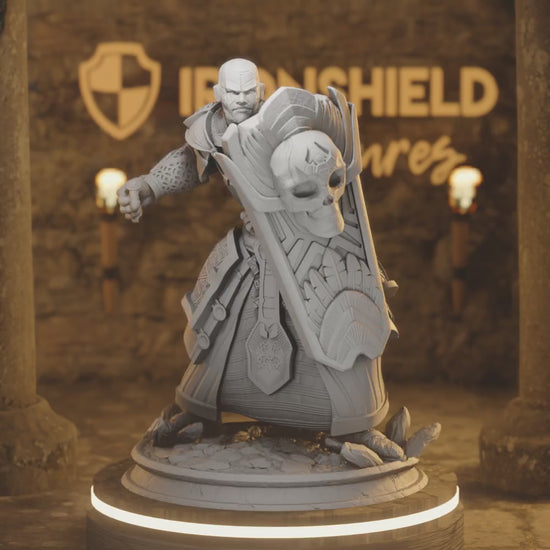 Earth Genasi Vanguard - Kotta Terran — 360° rotating view of 3D printed DnD miniature