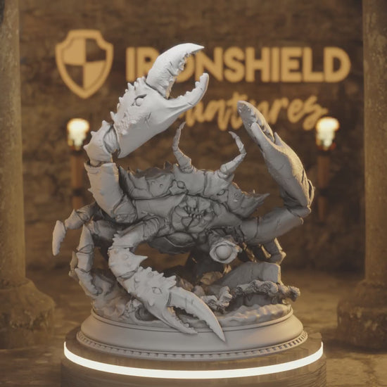 Snippy – Giant Crab Sea Monster — 360° rotating view of 3D printed DnD miniature