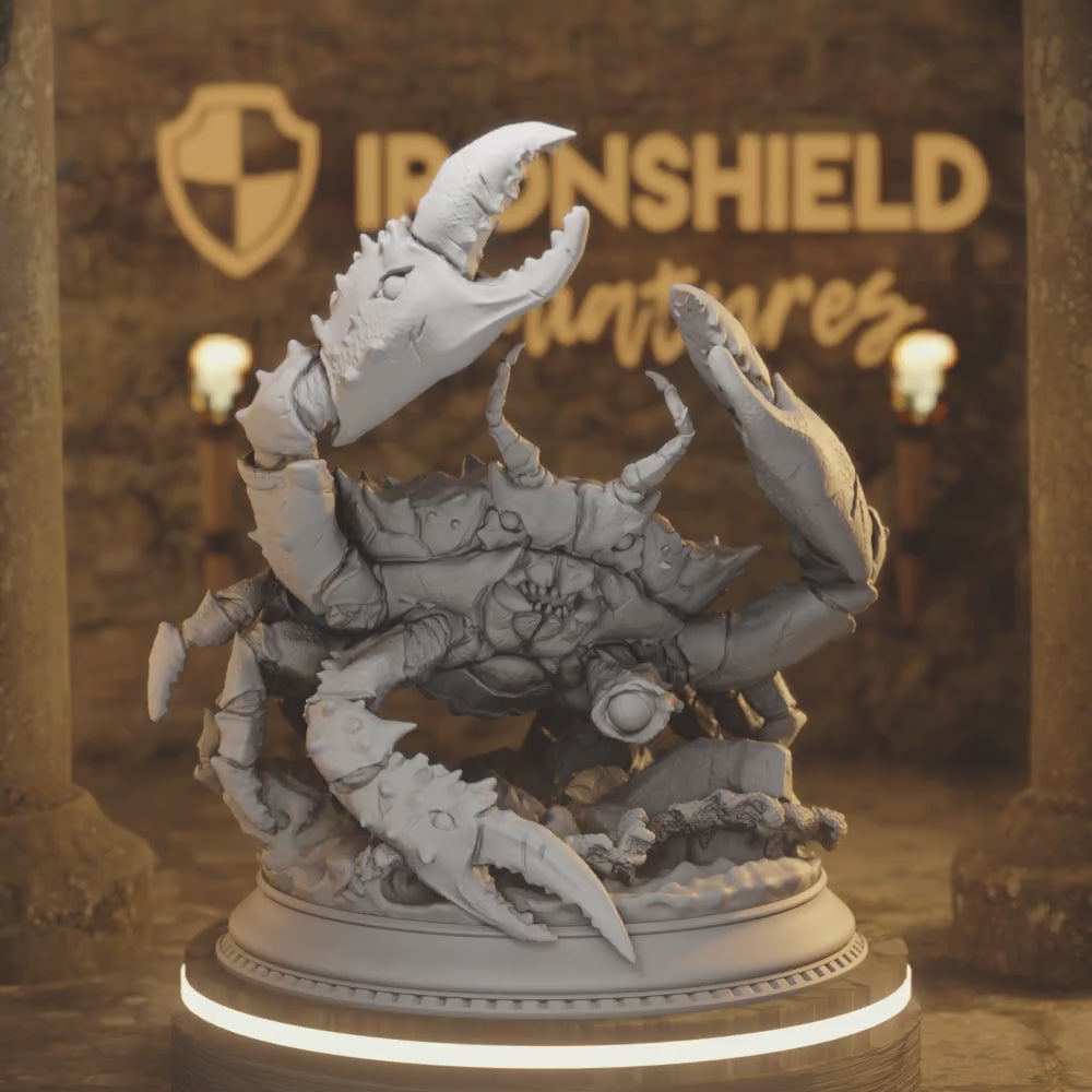Snippy – Giant Crab Sea Monster — 360° rotating view of 3D printed DnD miniature