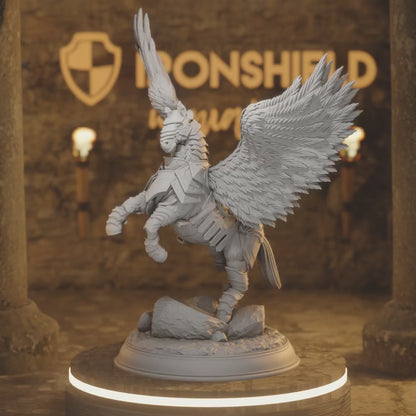 Elite Pegasus Myreni Monster Beast — 360° rotating view of 3D printed DnD miniature