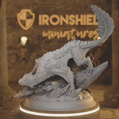 Hyatiri Flying Serpent Monstrosity Monster — 360° rotating view of 3D printed DnD miniature