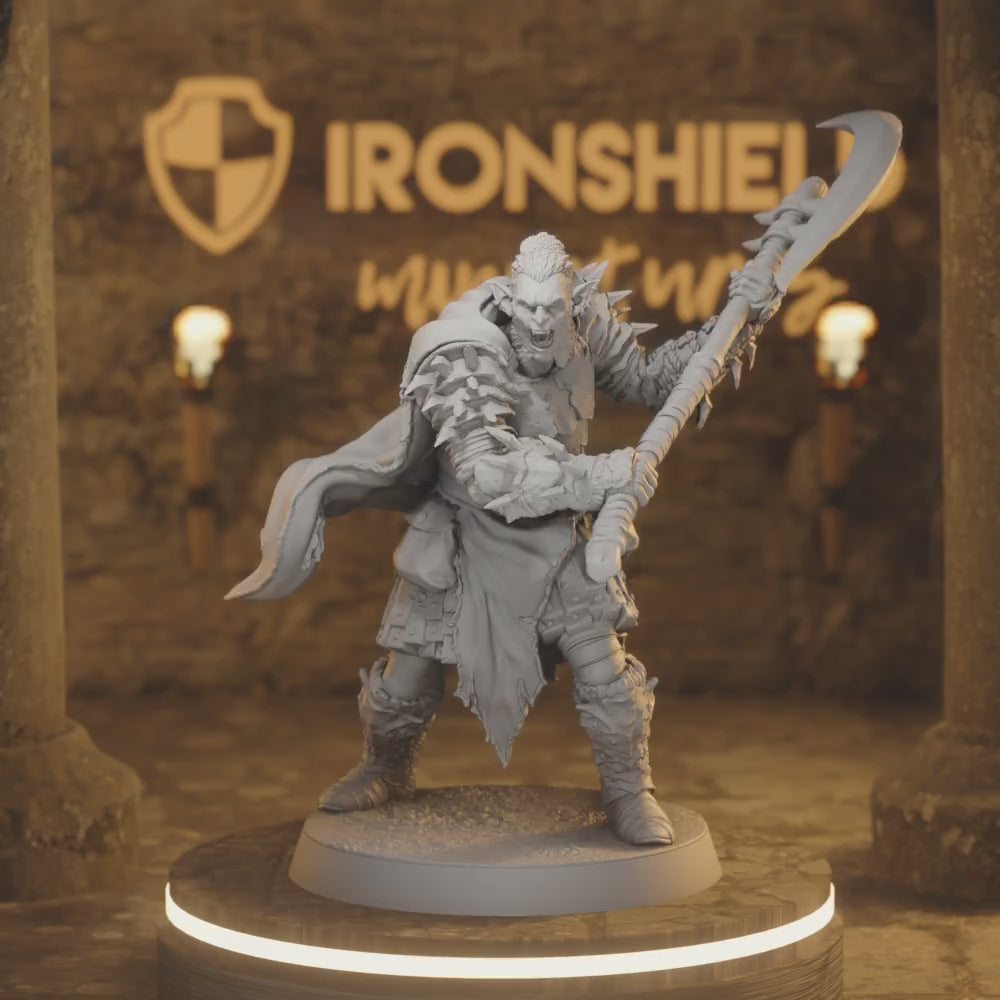 Hobgoblin Spinecleaver 5 – Heavy Infantry Cleaver Elite Fighter — 360° rotating view of 3D printed DnD miniature