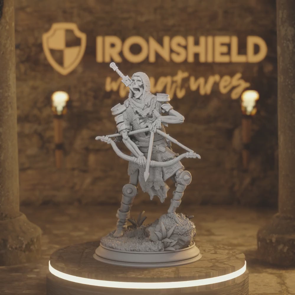 The Fallen & Damned - Lost Crusader Archer Undead Ranger DnD miniature 3D printed resin tabletop RPG figure