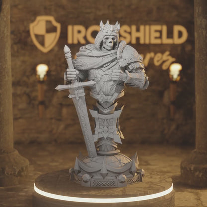 Ridan the Everlasting - Ancient Colossal King - Bust Undead DnD miniature 3D printed resin tabletop RPG figure