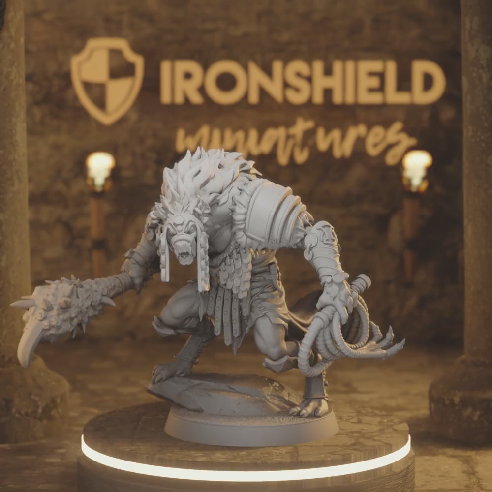 Taskmaster Gnoll Fighter DnD miniature 3D printed resin tabletop RPG figure