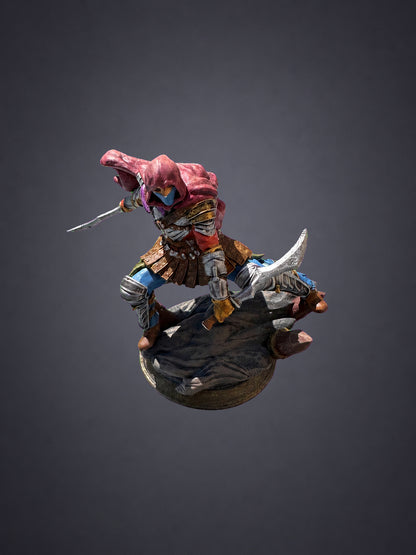 Serran hand-painted Master Assassin Rogue - 32mm resin DnD tabletop RPG miniature with twin curved blades