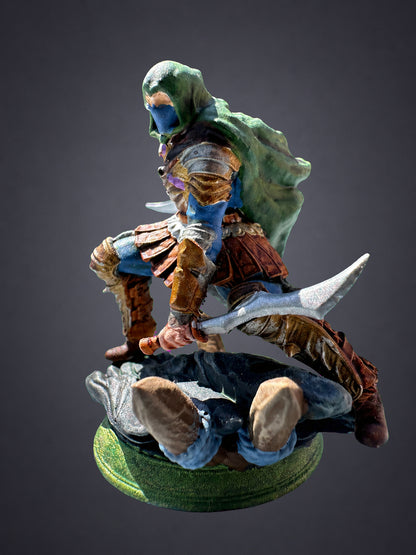 Serran painted rogue green edition - alternate view of hand-painted 32mm resin miniature