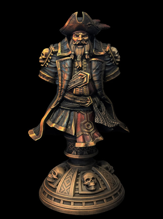 BUST - Baradin Blackbeard – Captain Pirate 120mm tall - customer paint job