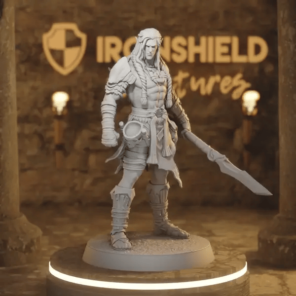 Whisperwood Guardian 1 DnD miniature 360 turntable animation
