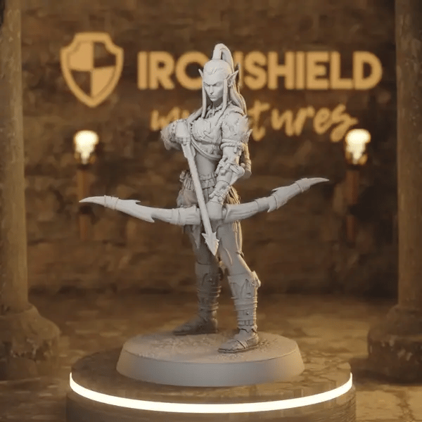 Whisperwood Ranger 1 DnD miniature 360 turntable animation