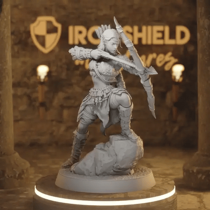 Whisperwood Ranger 2 DnD miniature 360 turntable animation
