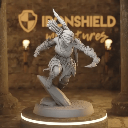 Whisperwood Ranger 4 DnD miniature 360 turntable animation