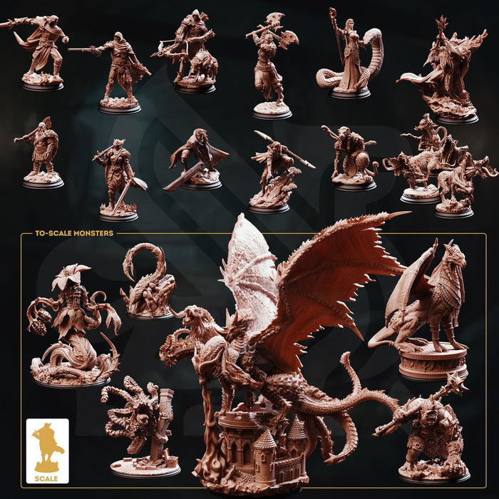 A Wild Hunt - Full Set 17 Hunter Beast Fey Monster Miniatures | DnD Tabletop RPG | DM Stash